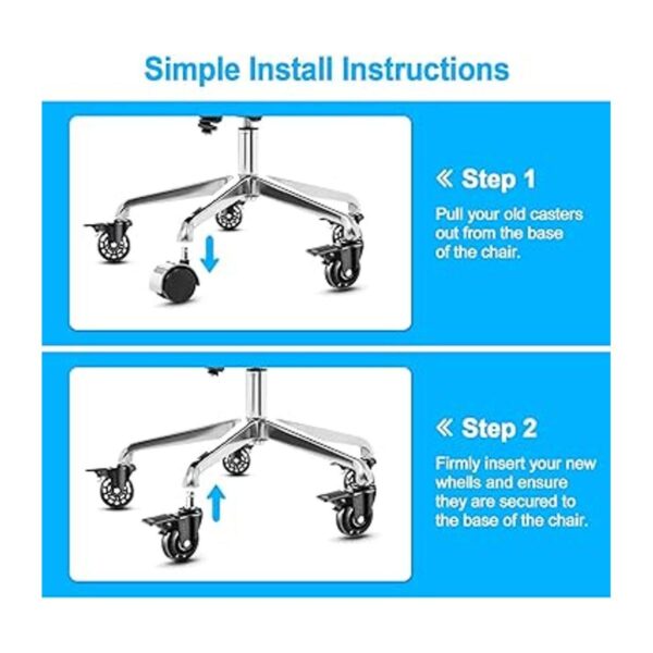 AGPTEK Ruedas para silla de oficina resistentes con