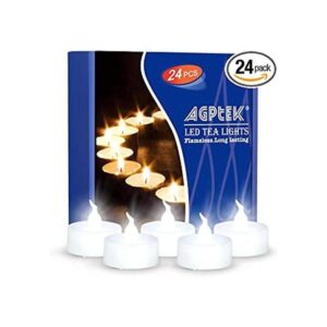 AGPtEK Luces de té con temporizador paquete de 24 velas_1