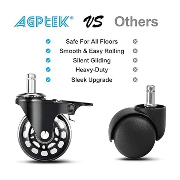 AGPTEK Ruedas para silla de oficina resistentes con
