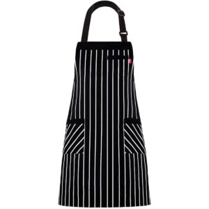 ALIPOBO Delantal de cocina ajustable con bolsillos y