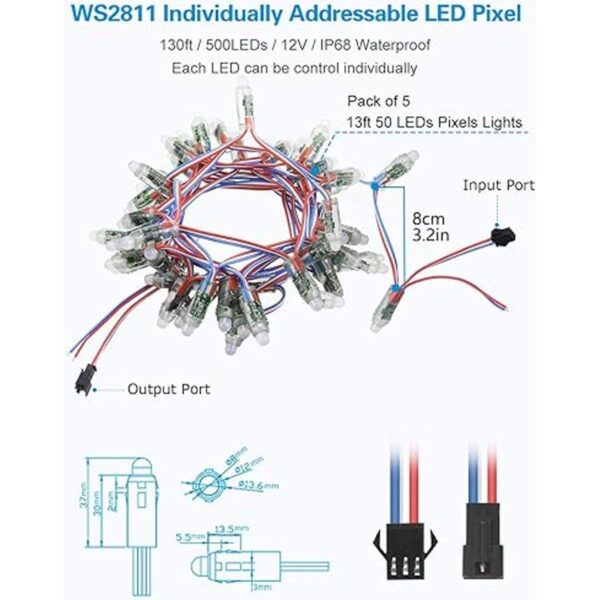 ALITOVE 500 piezas WS2811 LED RGB direccionables_2