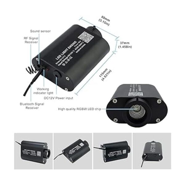AMKI Kit de luces de cortina de fibra óptica RGBW de 16 W