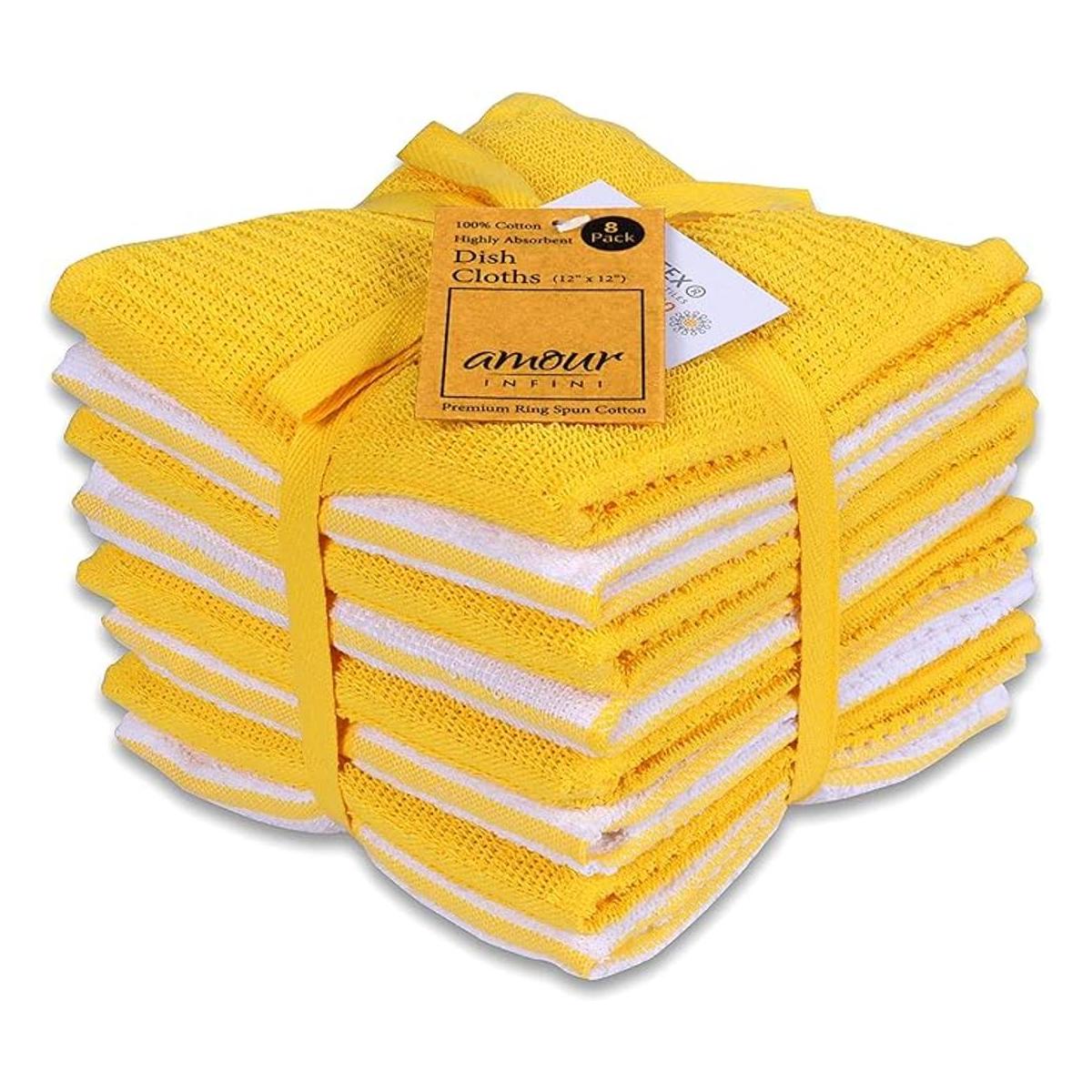 AMOUR INFINI Juego de 8 paños de rizo 12 x 12 pulgadas