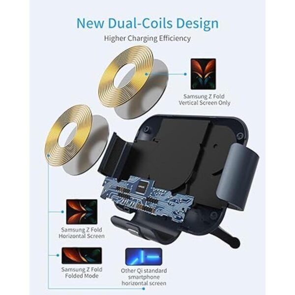ANPULES Cargador inalámbrico de coche para Galaxy Z Fold_4