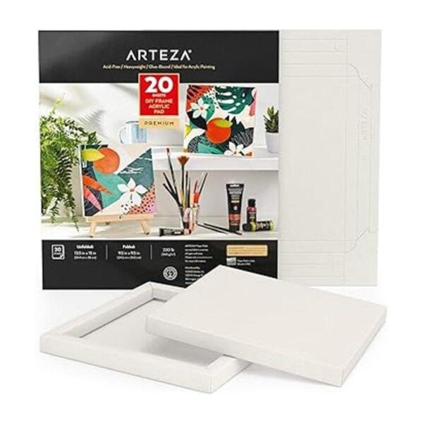 ARTEZA Bloc de lienzo plegable de papel acrílico 9.5 x_1