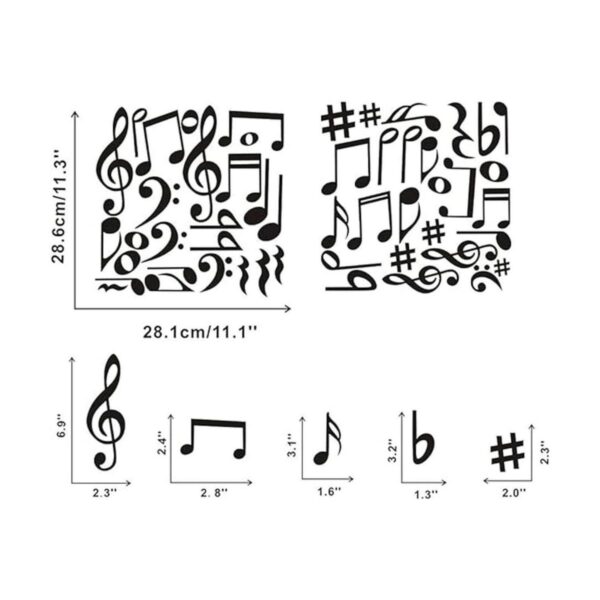 ARTTOP Calcomanías de pared para notas musicales notas