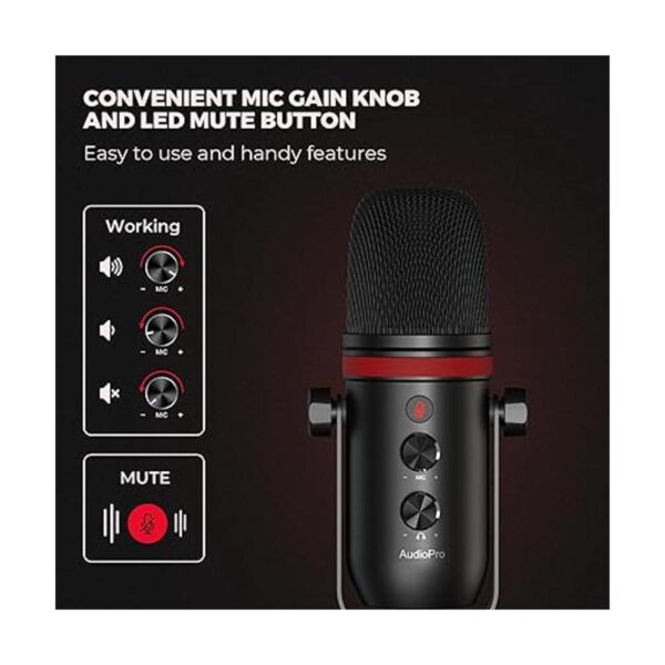 AUDIOPRO Micrófono USB Micrófono condensador de_4