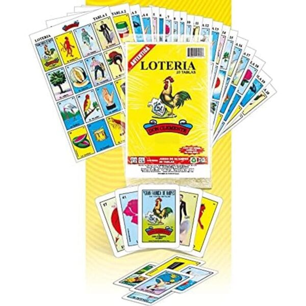AUTENTICA Loteria Bingo mexicano Set 20 tabletas colorida_1