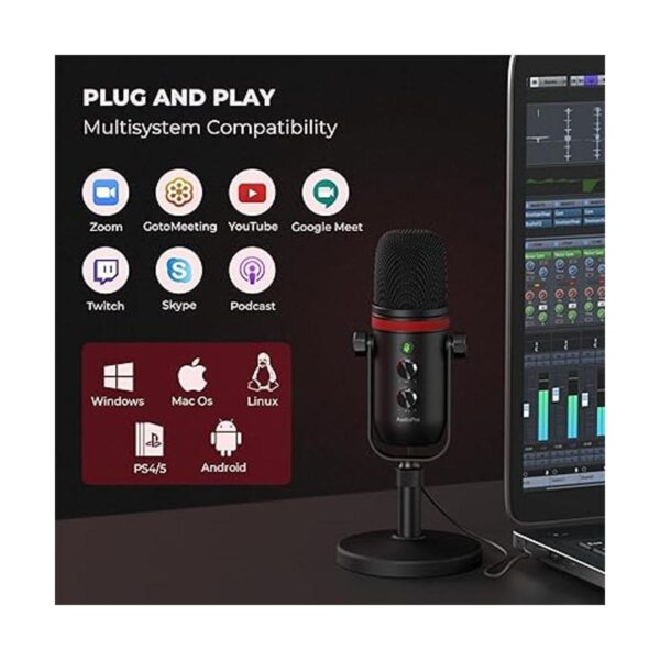 AUDIOPRO Micrófono USB Micrófono condensador de_3
