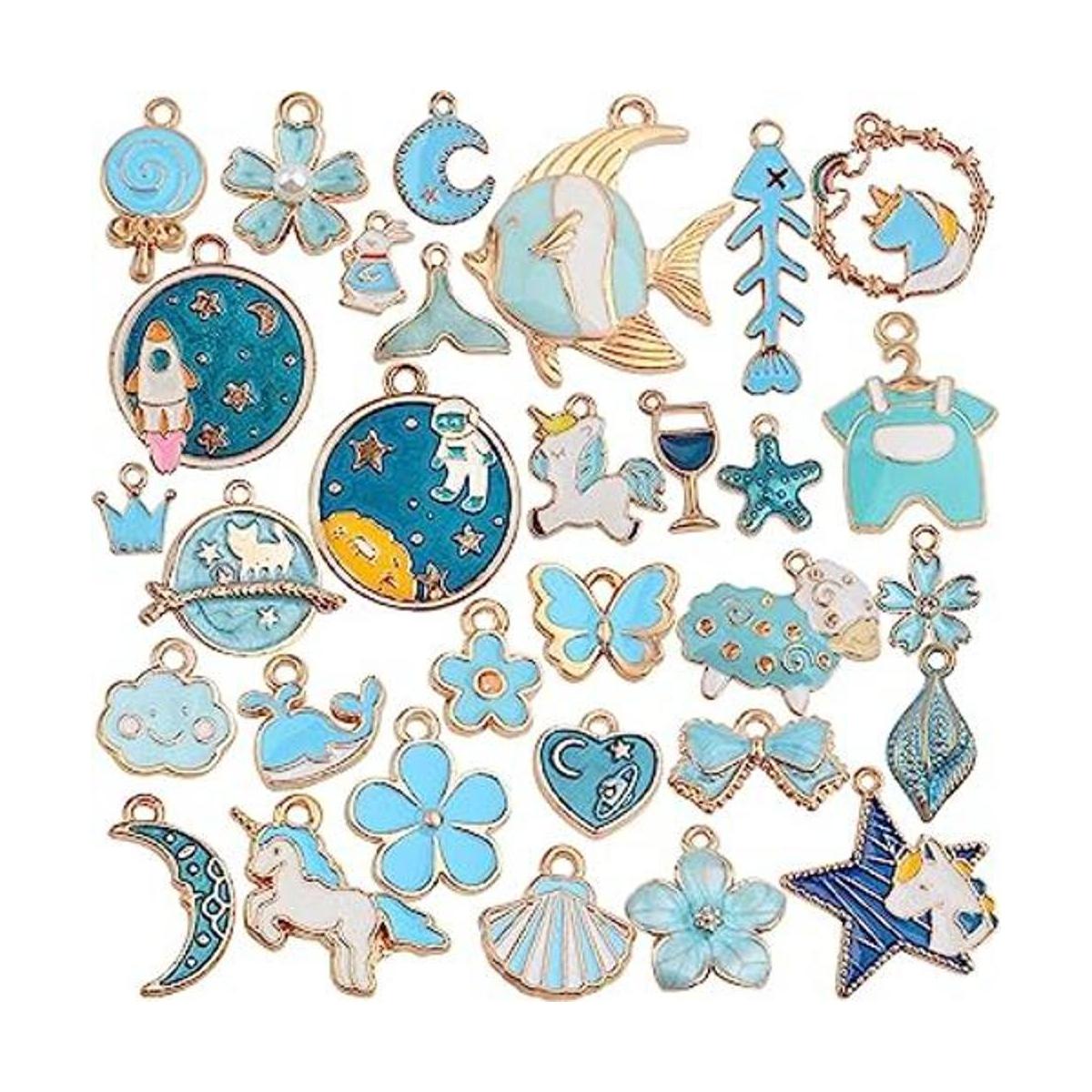 Abalorios de astronauta esmaltados con diseño de estrella