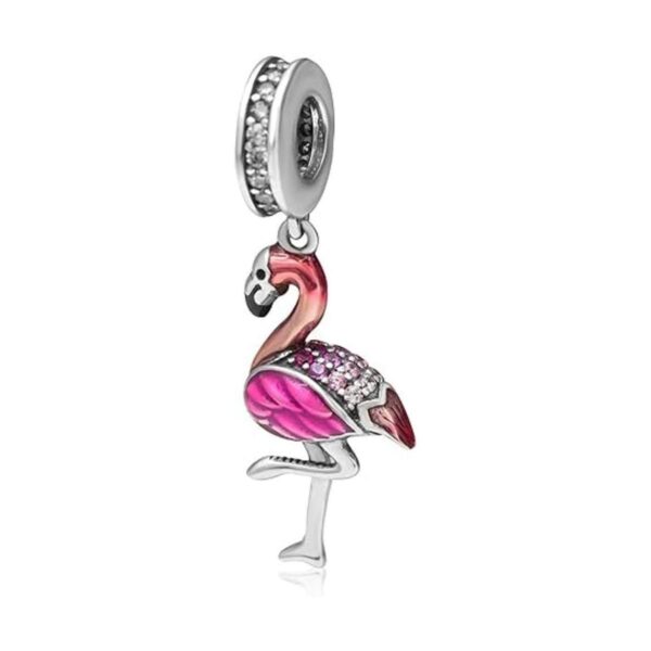 Abalorio de flamenco de plata de ley 925 con diseño de_2