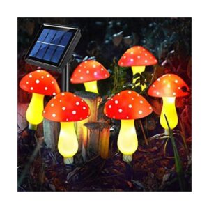 Abkshine Juego de 6 luces solares rojas de hongos para_1