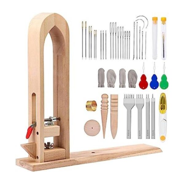 Abrazadera de cuero para mesa de poni de escritorio con_1
