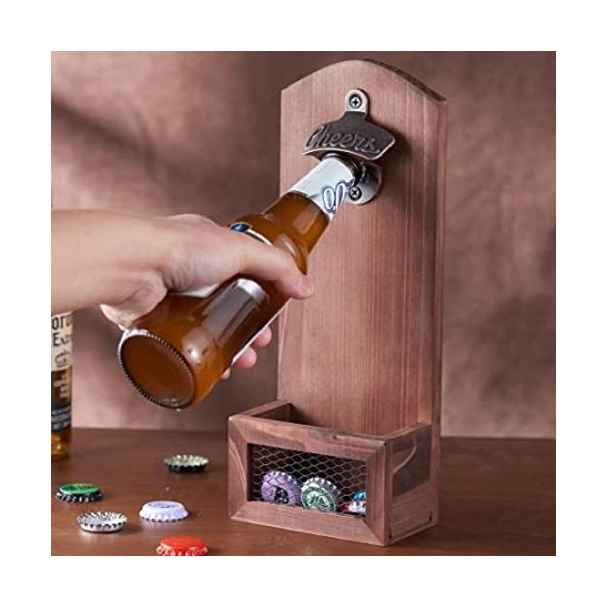 Abrebotellas con tapa colectorCatcher abridor de botellas