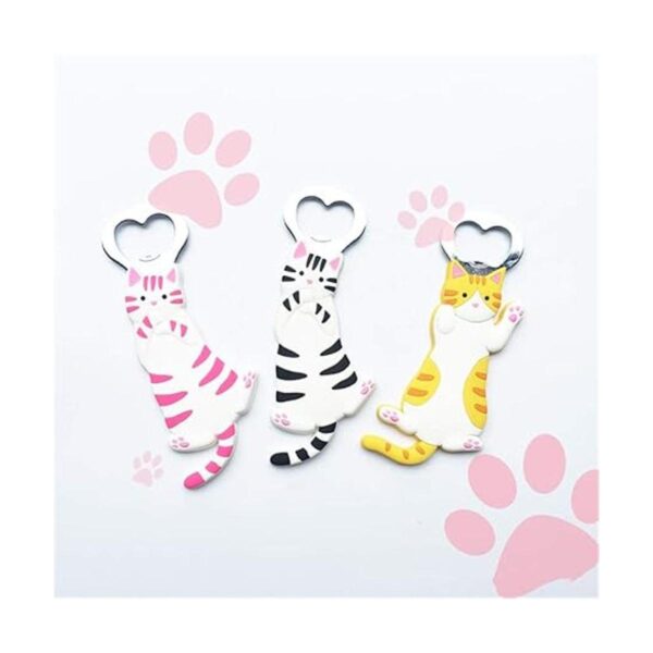 Abridor de botellas con forma de gato animal imán de_2