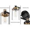 Accesorios de iluminación de baño luz de tocador negra y_3