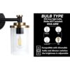 Accesorios de iluminación de baño luz de tocador negra y_4