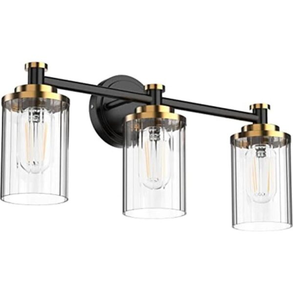 Accesorios de iluminación de baño luz de tocador negra y_1