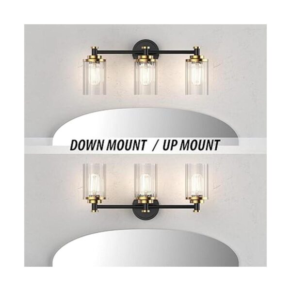 Accesorios de iluminación de baño luz de tocador negra y_5