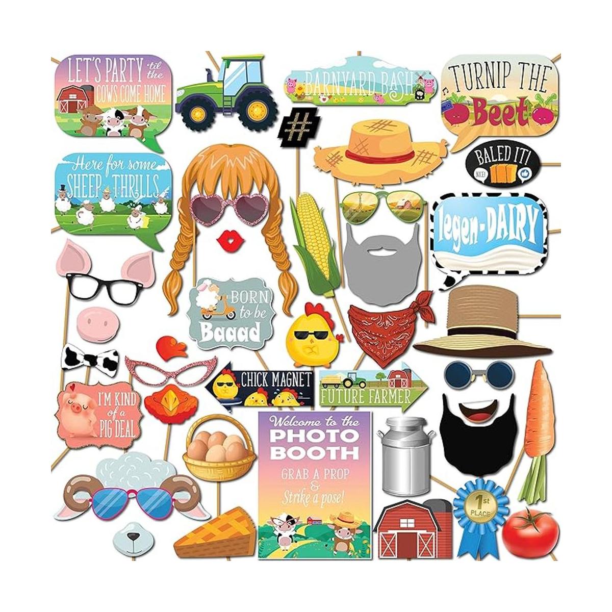 Accesorios para cabina de fotos de animales de granja kit