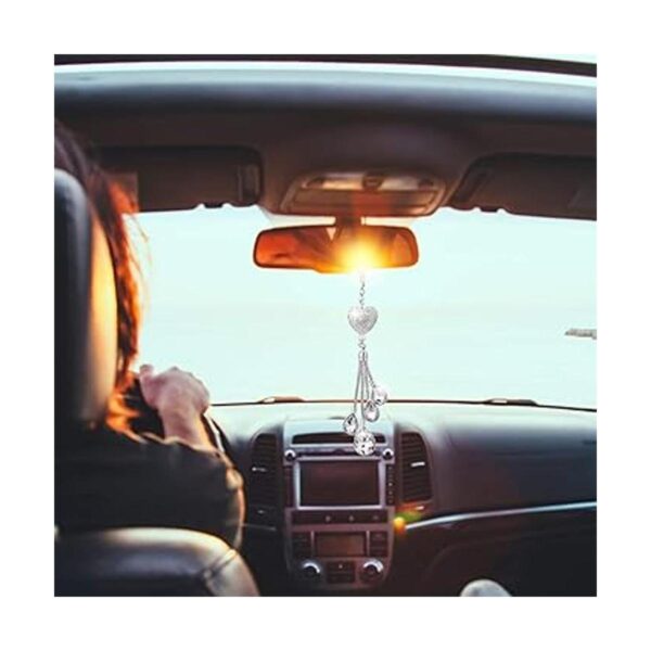 Accesorios para el auto con diamante en forma de corazón_6