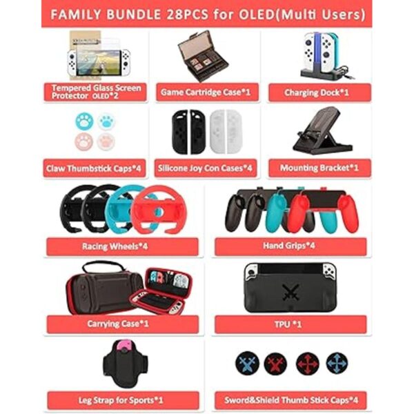 Accesorios para Nintendo Switch OLED Arisll Family Bundle_2