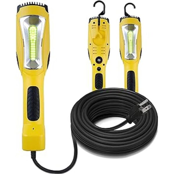 Aceland Luz de trabajo LED portátil con cable con mango de