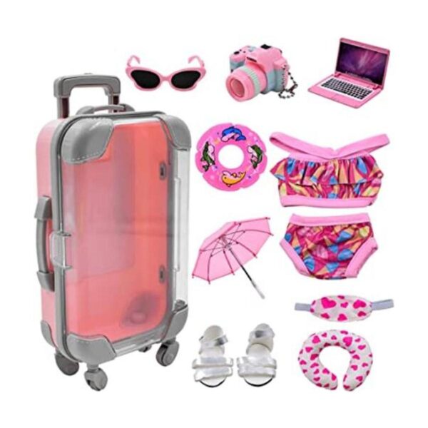 Acelane American Doll Juego de maleta de viaje para niña
