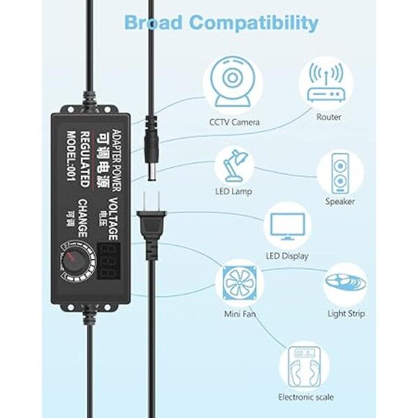 Aclorol Adaptador de CA universal 3V24V 3A 72W fuente de_2