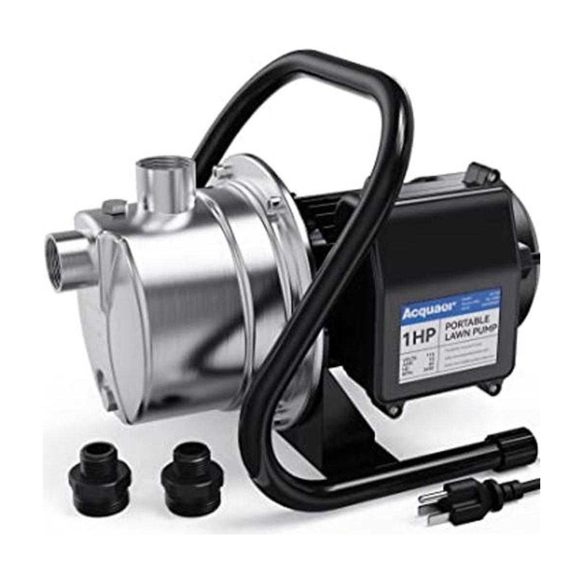 Acquaer Bomba de jardín portátil de 1 HP acero