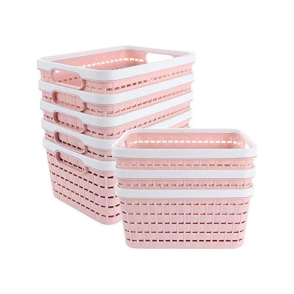 Acrux7 Cesta de plástico portátil para cocina baño y_1