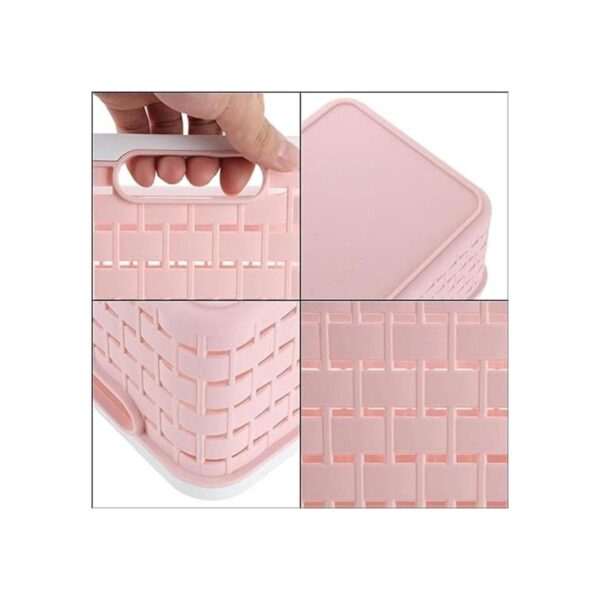 Acrux7 Cesta de plástico portátil para cocina baño y_3
