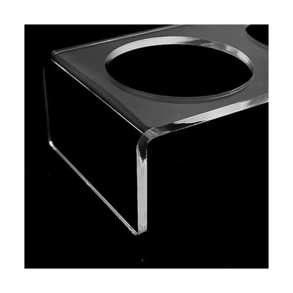 Acrylic Elevated Dog and Cat Pet Feeder Raised Clear