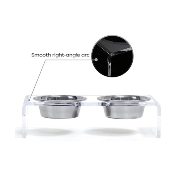 Acrylic Elevated Dog and Cat Pet Feeder Raised Clear