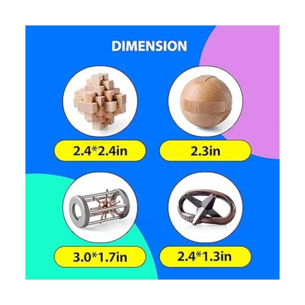 ActPo Rompecabezas de madera y metal de 4 piezas de regalo_3