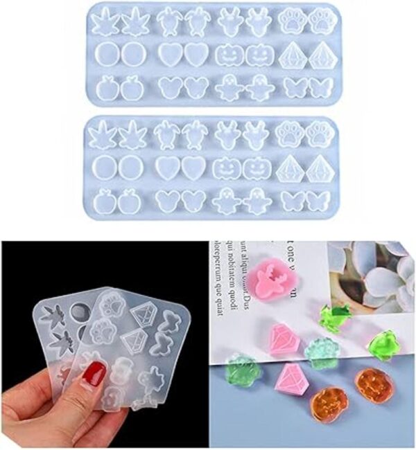 Acxico Molde de silicona para joyería de resina epoxi 2