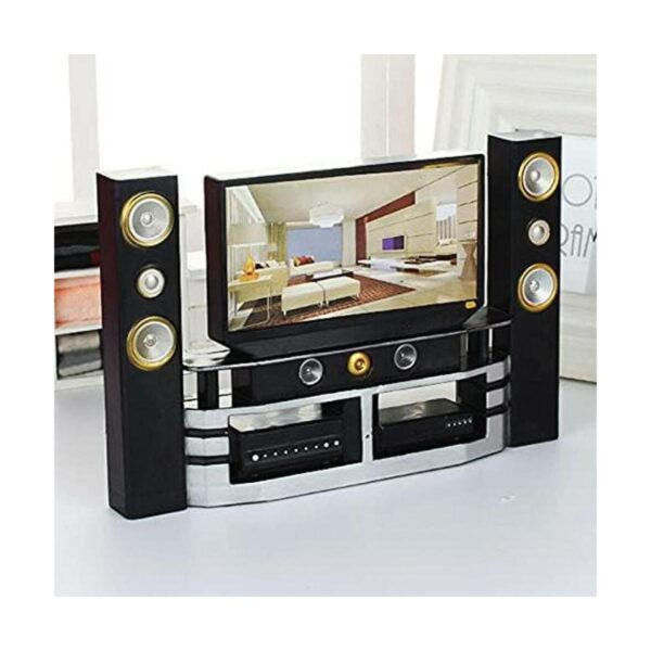 Acxico 1 pieza casa de muñecas miniatura mini TV casa de