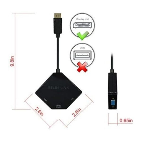 Adaptador DP a HDMI VGA DVI Displayport a HDMI 4K puerto_6