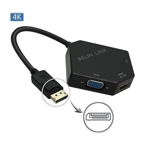 Adaptador DP a HDMI VGA DVI Displayport a HDMI 4K puerto_2