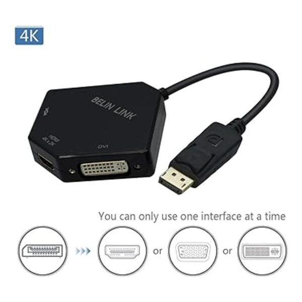 Adaptador DP a HDMI VGA DVI Displayport a HDMI 4K puerto_3