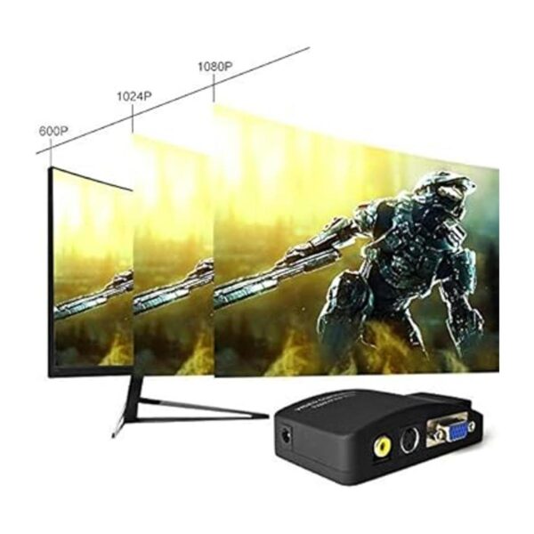 Adaptador RCA a VGA compuesto AV SVideo RCA VGA Hembra_4