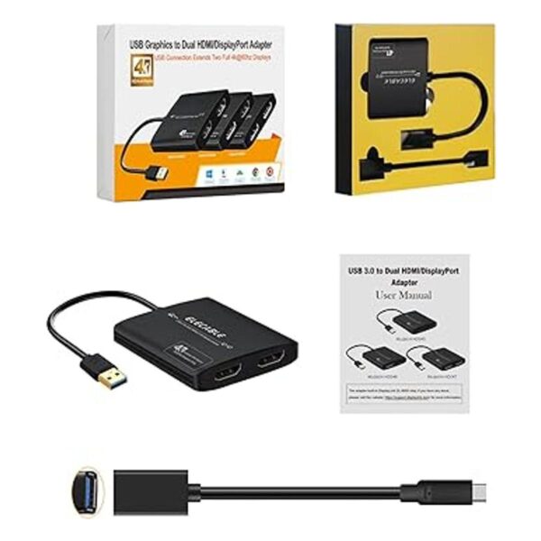 Adaptador USB 3.0 a HDMI dual 4K 4K 60Hz Ultra HD Chip_4