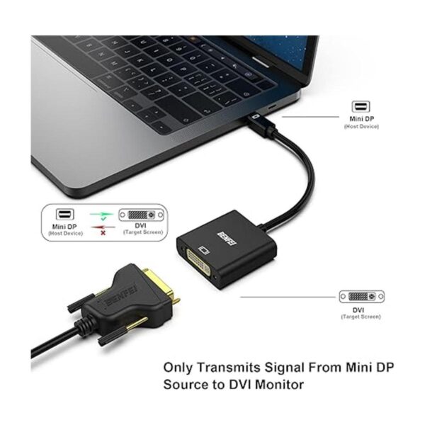Adaptador Mini DisplayPort a DVI Benfei chapado en oro_2