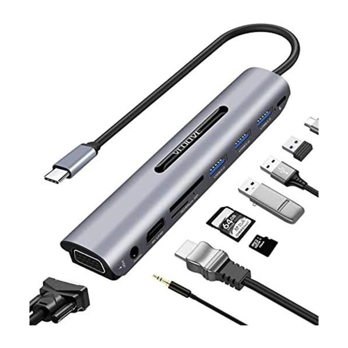 Adaptador USB C Hub HDMI VGA actualizado VEOOVE 9