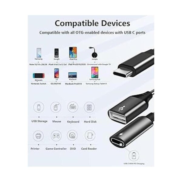 Adaptador USB C OTG con alimentación divisor USB C con_2