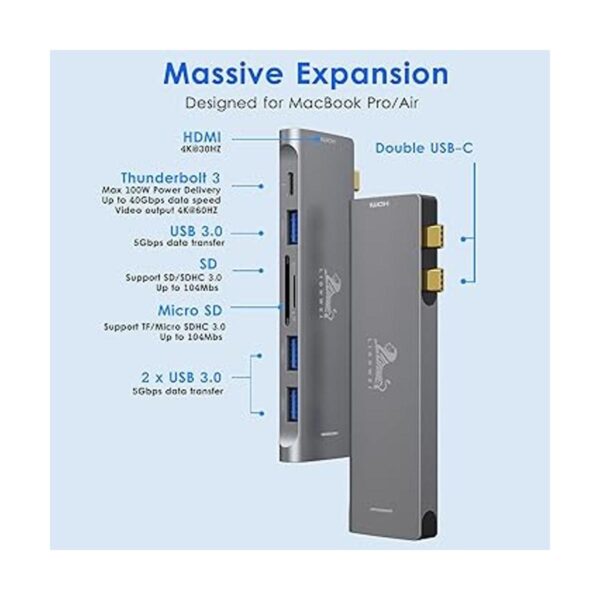 Adaptador USB C Hub para MacBook Pro 2020 2019 2018 2017_2