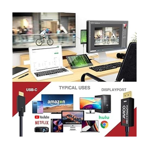 Adaptador USB C a DisplayPort 1.2 4K 60Hz HDR 2K_5