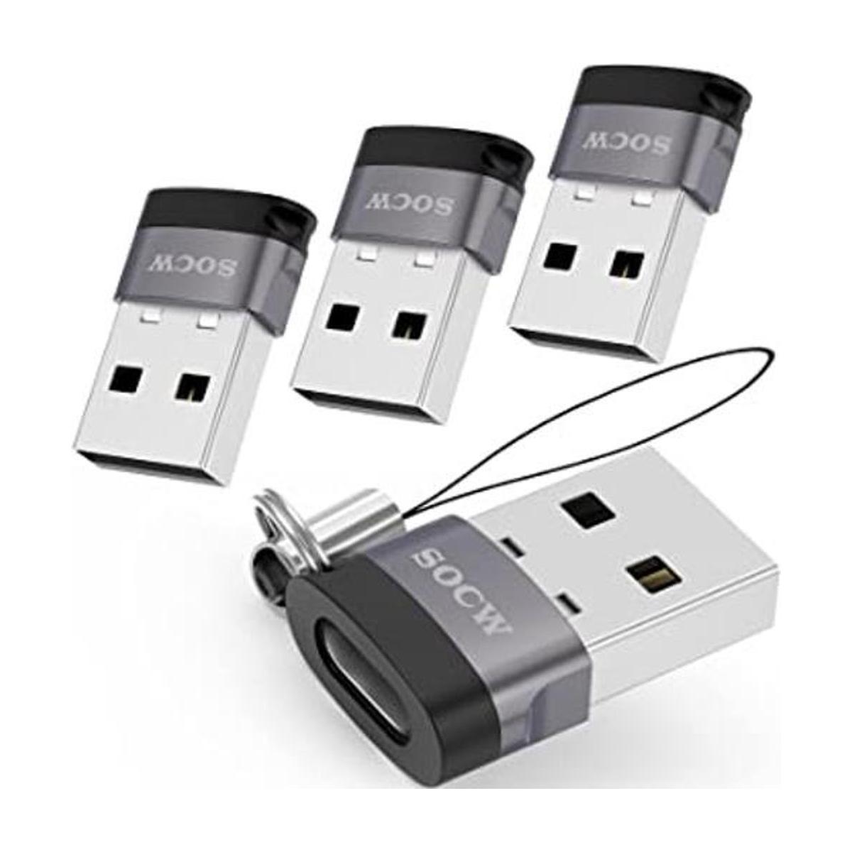 Adaptador USB C a USB paquete de 4 USBC hembra a USB