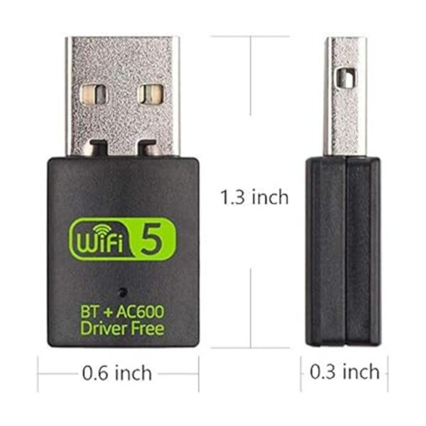 Adaptador USB WiFi Bluetooth 600 Mbps de doble banda de_3