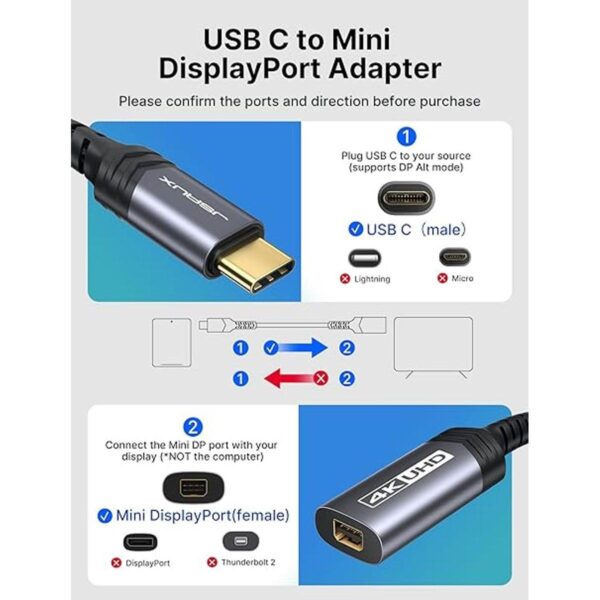 Adaptador USB tipo C a Mini DisplayPort de 4K a 60 Hz_2